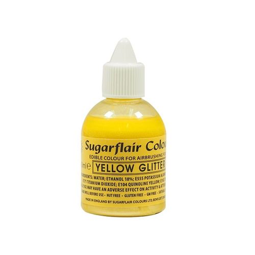 Airbrushfarbe gelber Glitzer / Yellow Glitter 60ml