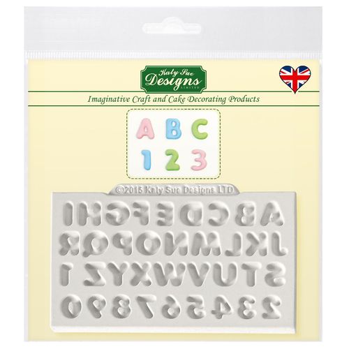 Mini Alphabet & Nummern Silikon Mould 1,1cm Katy Sue Designs