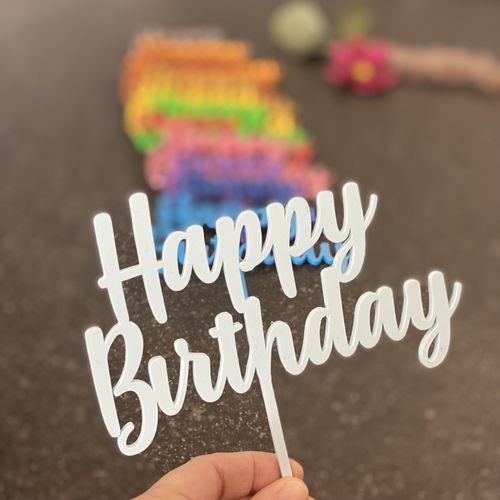 CakeTopper M "Happy Birthday"